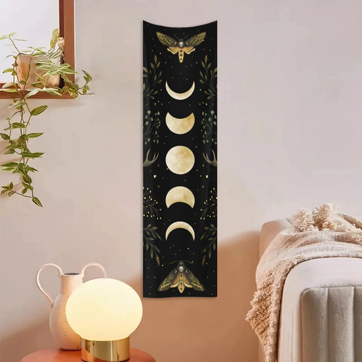 Moth Moon Phase Wall Banner