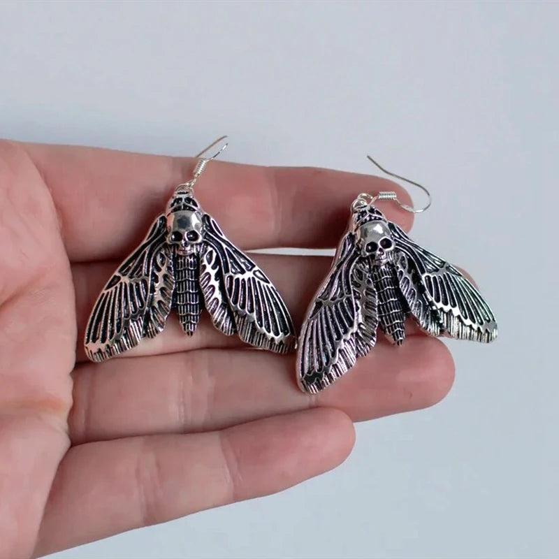 Moth Skull Earrings