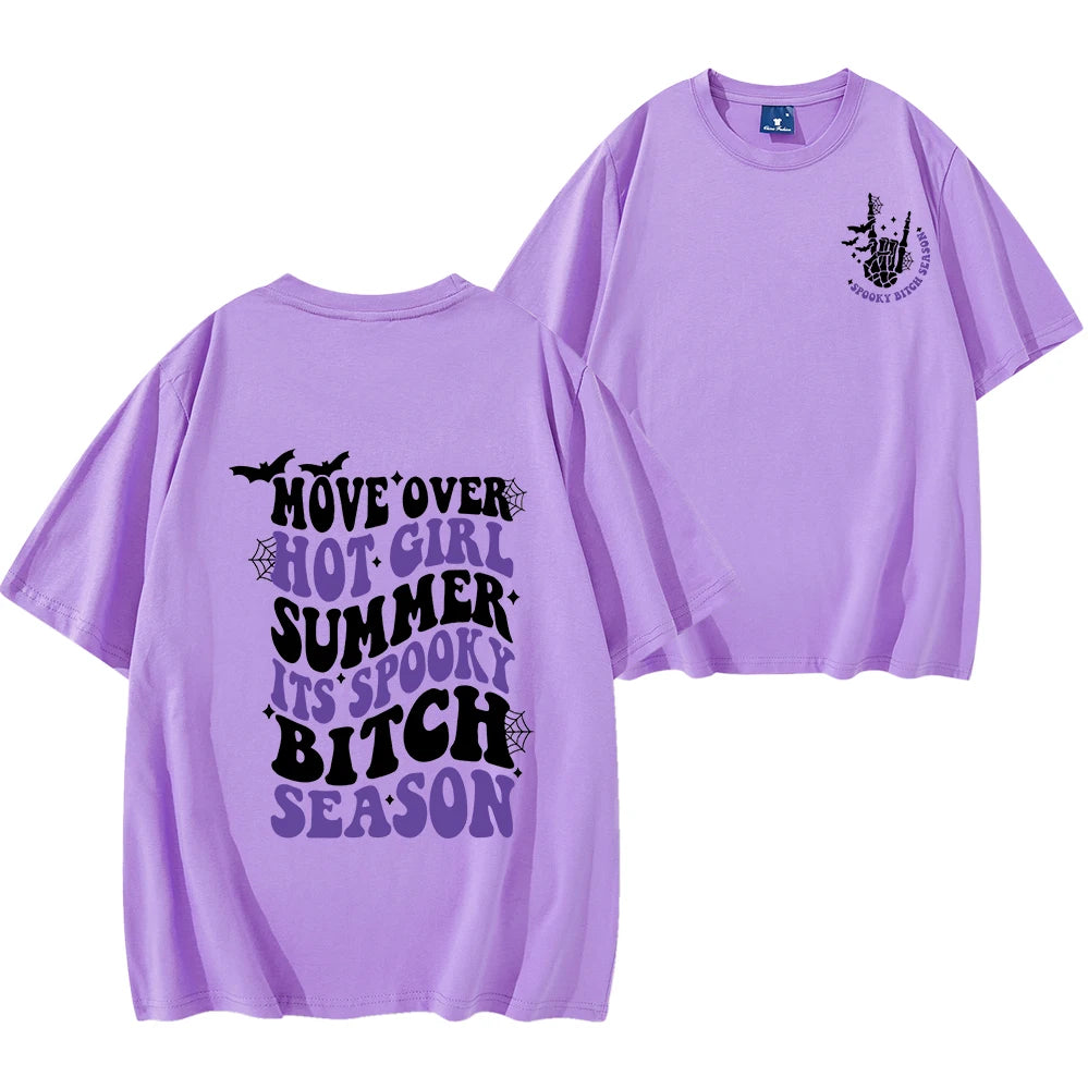 Move Over Hot Girl Summer It's Spooky Bitch Season Purple T-Shirt