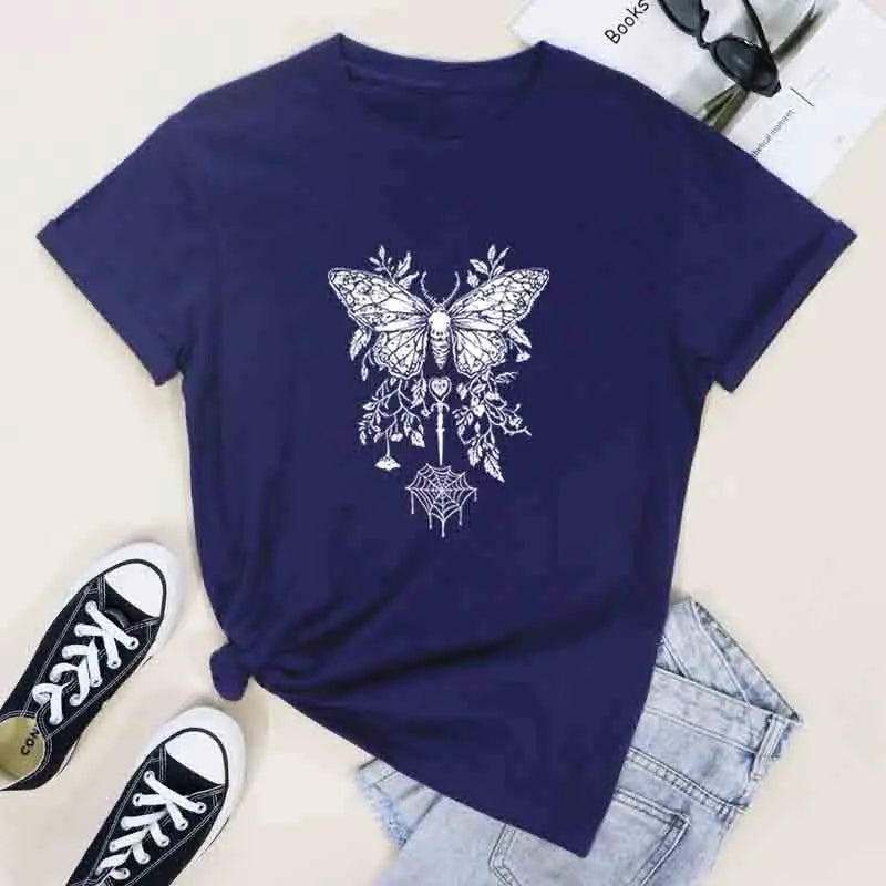 Navy Blue Death Moth T-Shirt