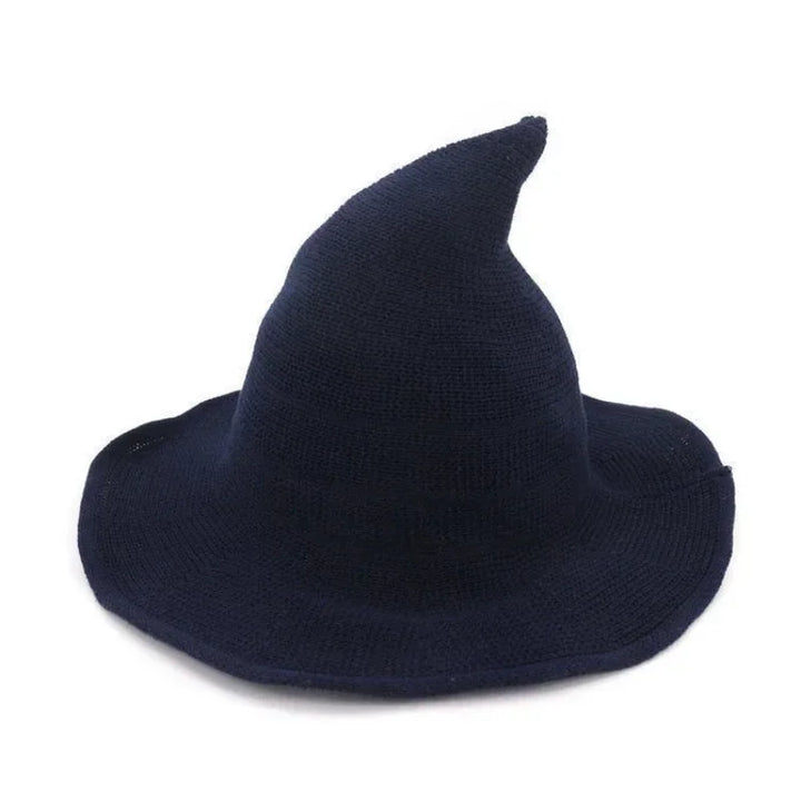 Navy Blue Wool Witch Hat