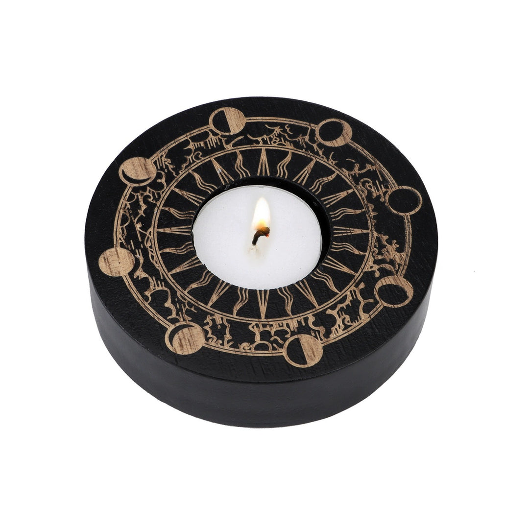 Moon Phase Wood Candle Holder | Green Witch Creations