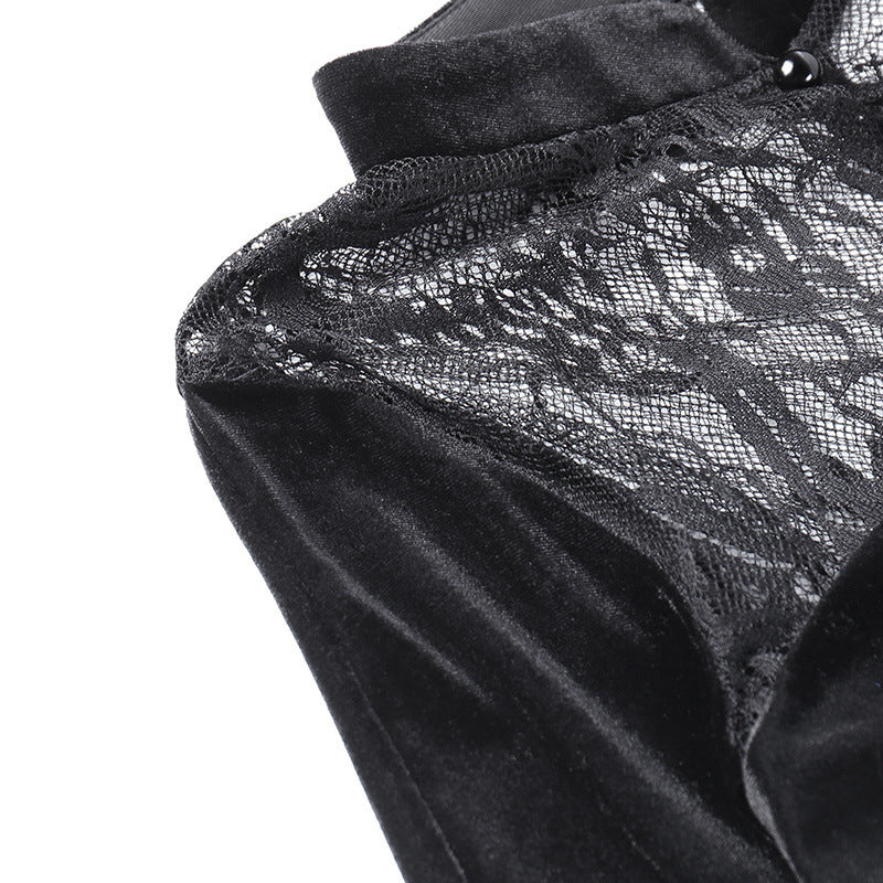 Gothic Lace Velvet Dress