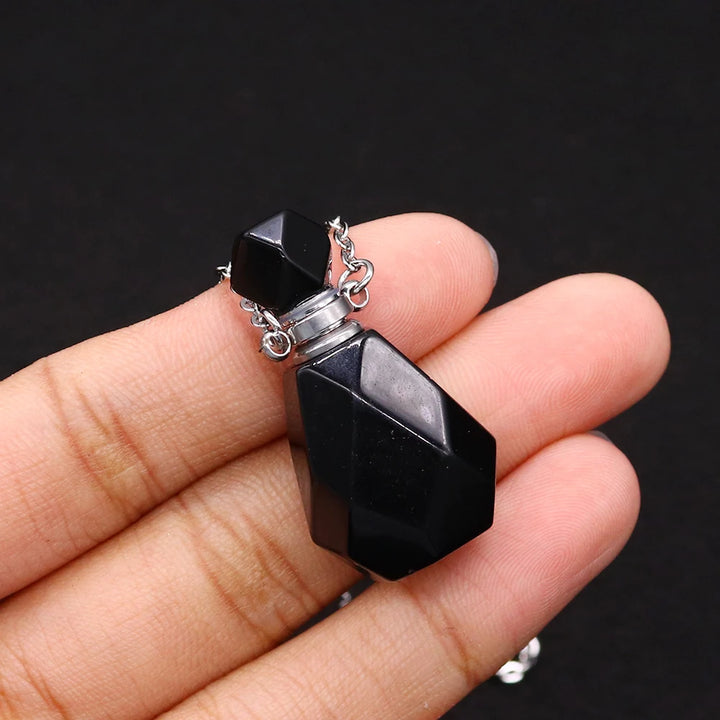 Obsidian Crystal Bottle Necklaces