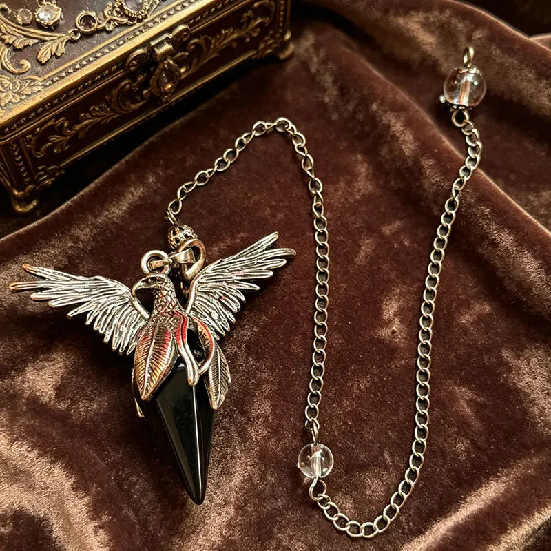 Obsidian Phoenix Pendulum
