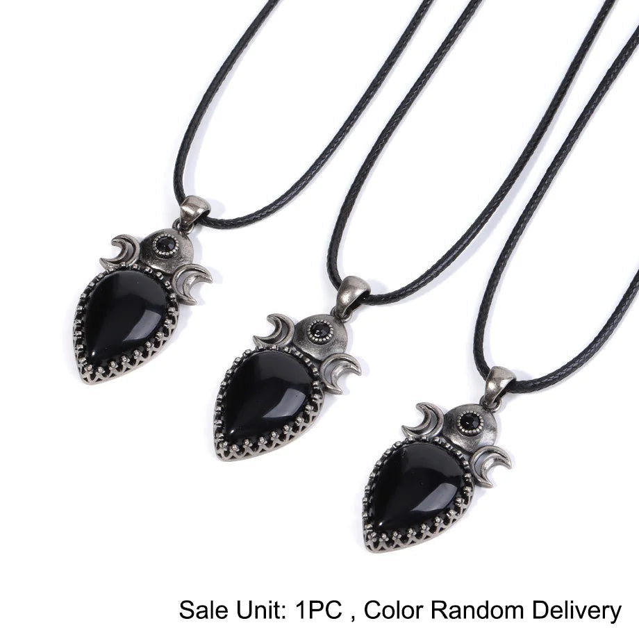 Obsidian Triple Moon Necklace