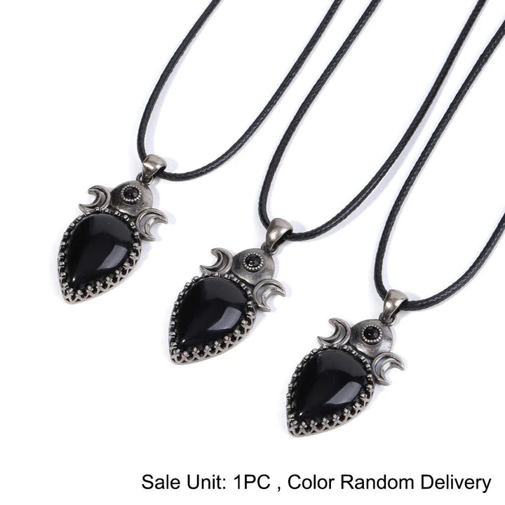 Obsidian Triple Moon Necklace