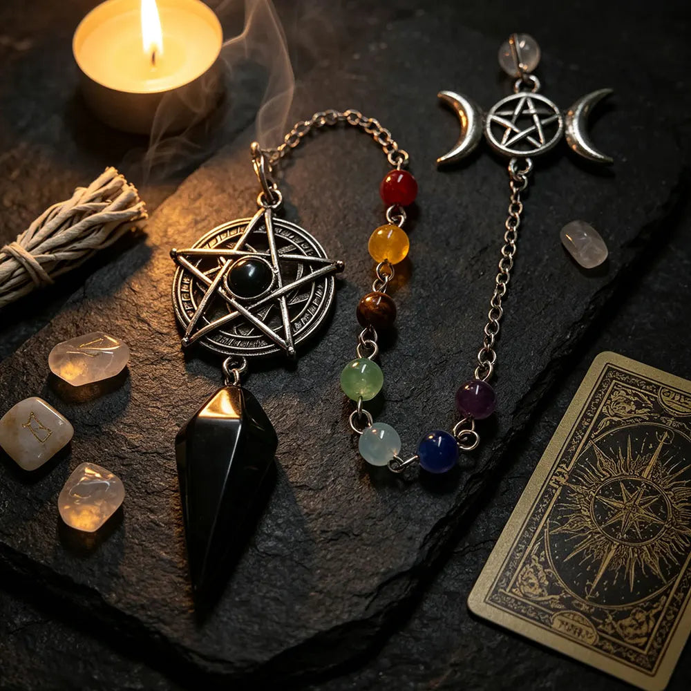Onyx Pentacle Chakra Pendulum