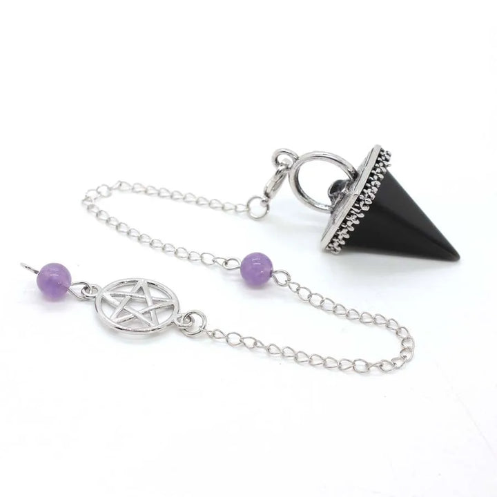 Black Agate Pentacle Pyramid Pendulums