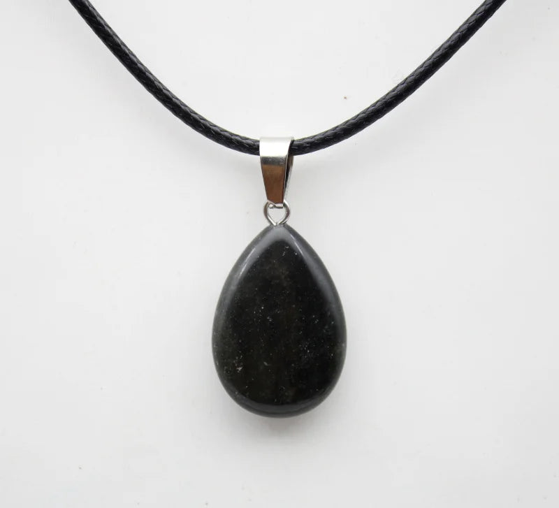 Onyx Teardrop Pendant Necklace