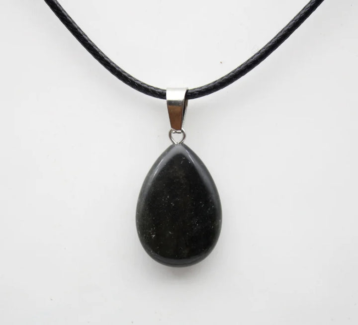 Onyx Teardrop Pendant Necklace