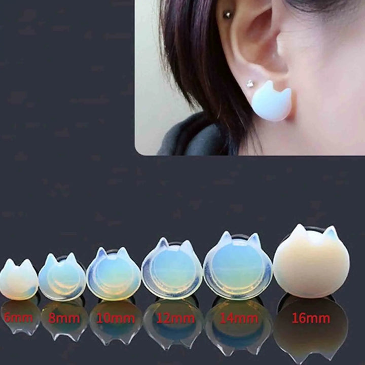 Opalite Cat Ear Gauges