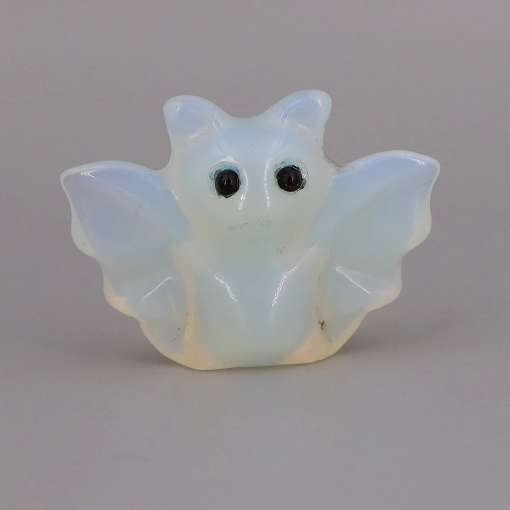 Opalite Crystal Bat Statues