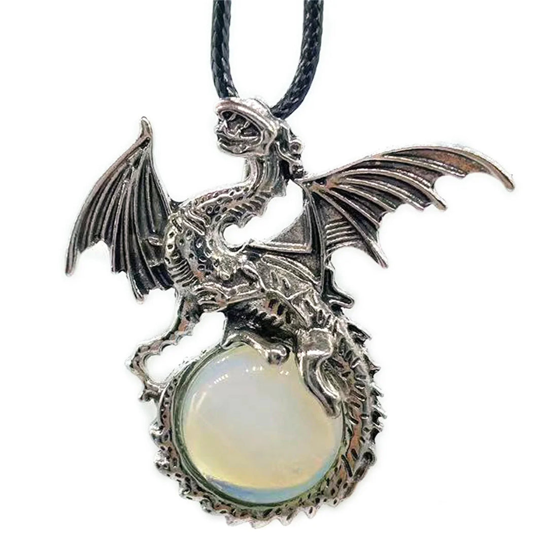 Opalite Crystal Dragon Necklace
