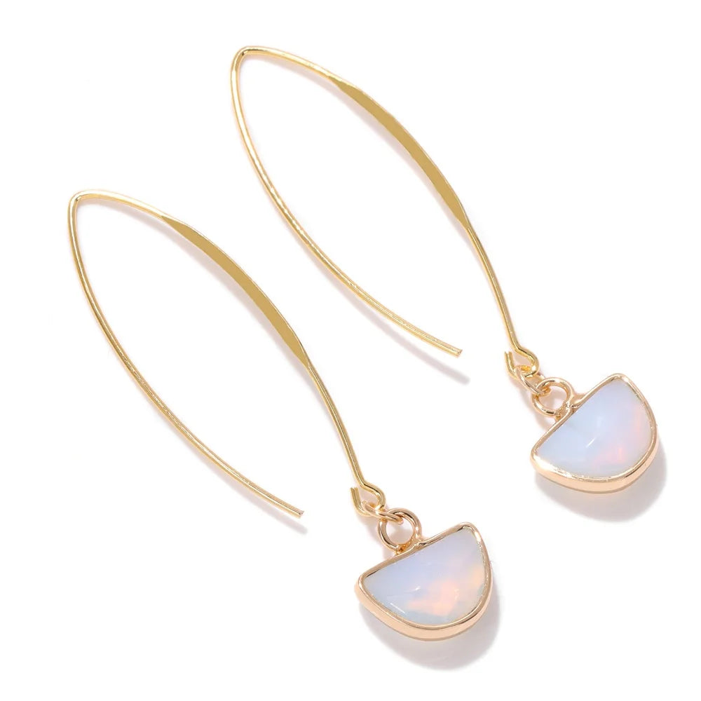 Opalite Crystal Gold Earrings