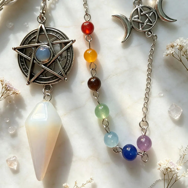 Opalite Pentacle Chakra Pendulum