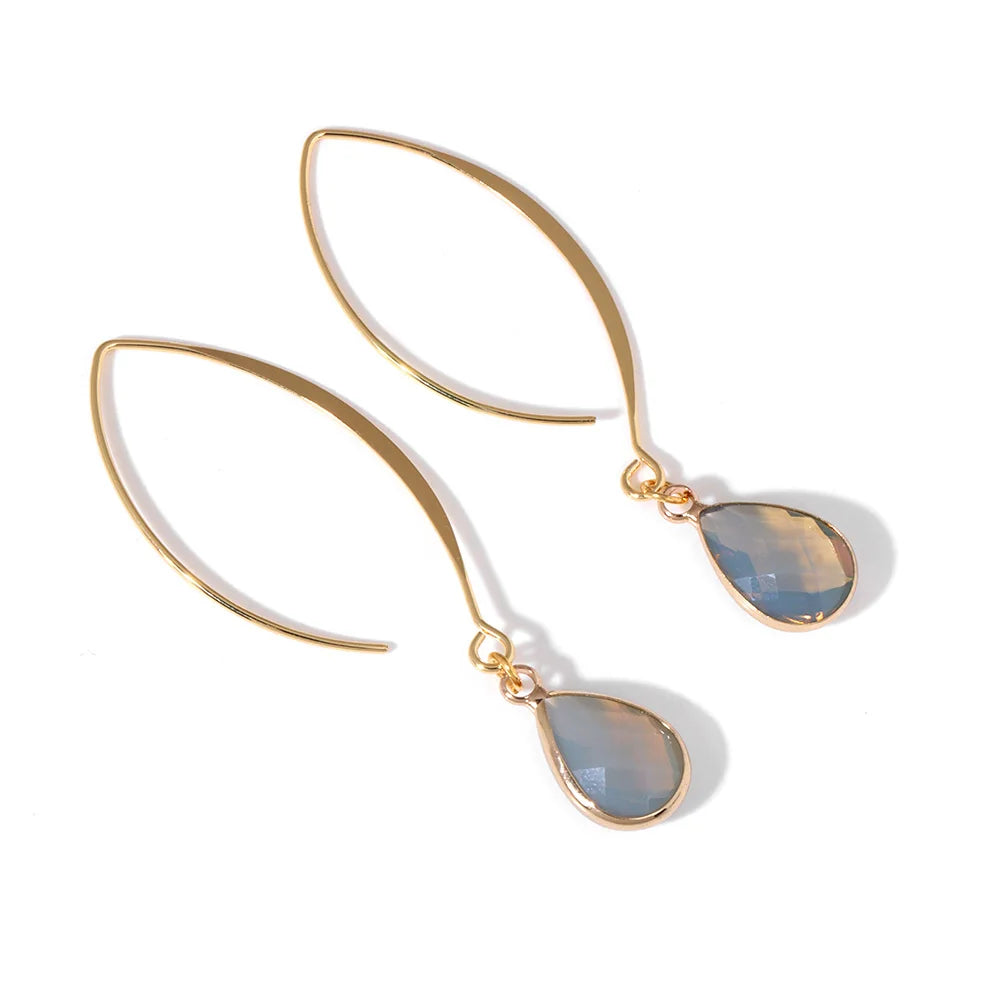 Opalite Teardrop Gold Earrings