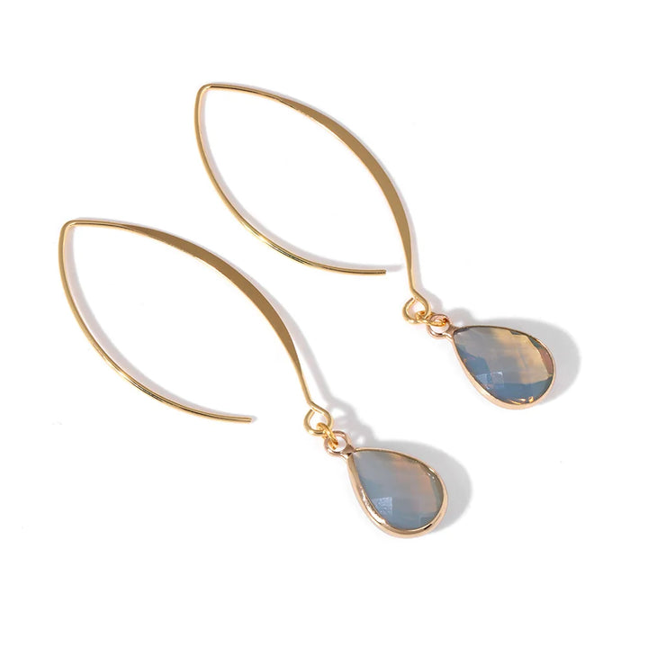 Opalite Teardrop Gold Earrings