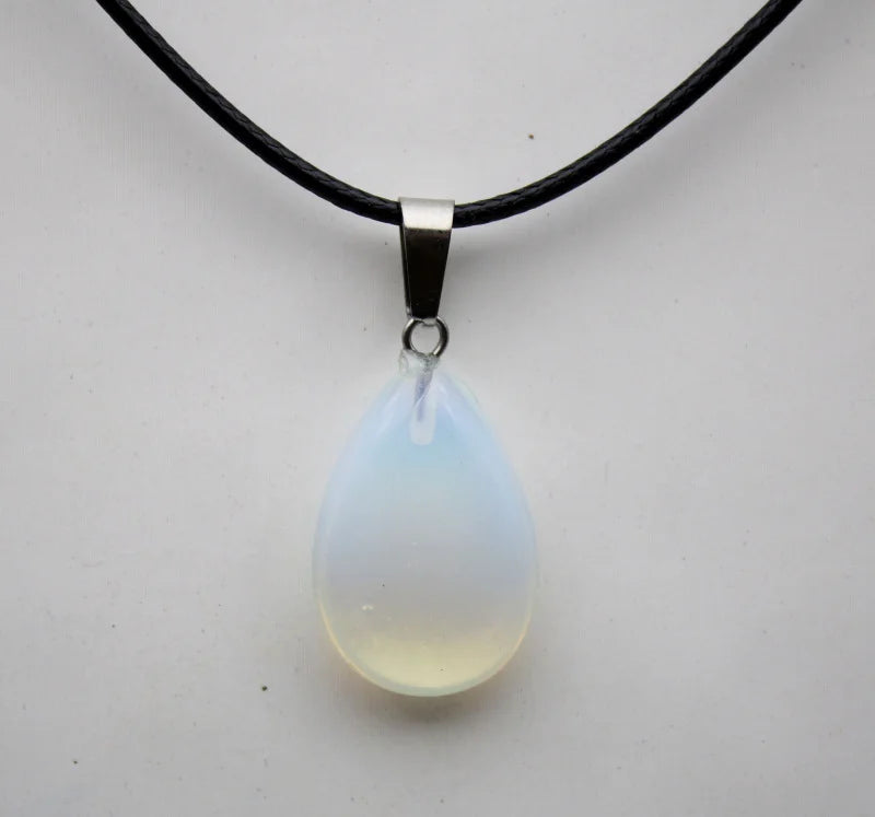 Opalite Teardrop Pendant Necklace