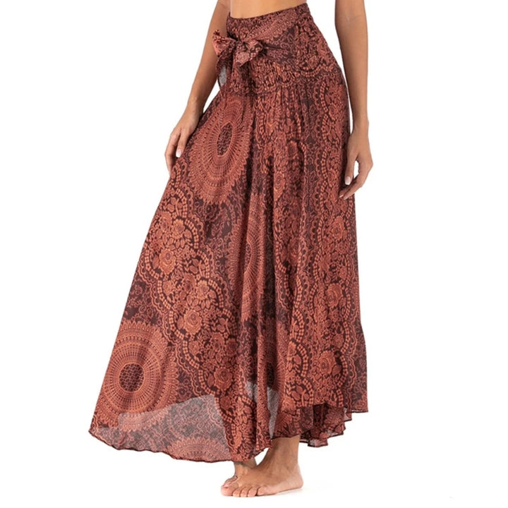 Orange Boho Floral Skirts