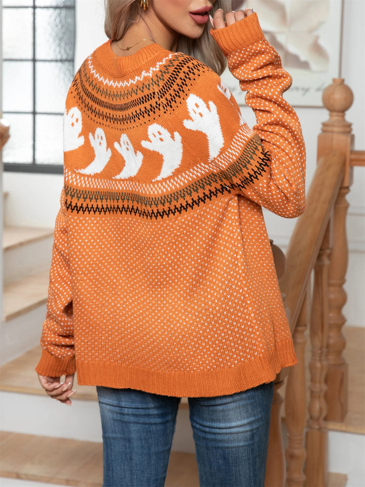 Orange Halloween Sweater - Back