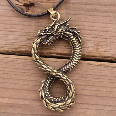 Ouroboros Dragon Brass Chain Necklaces