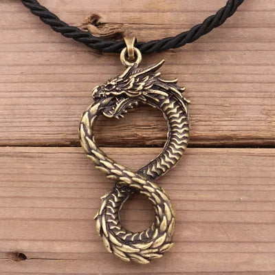 Ouroboros Dragon Brass Necklaces