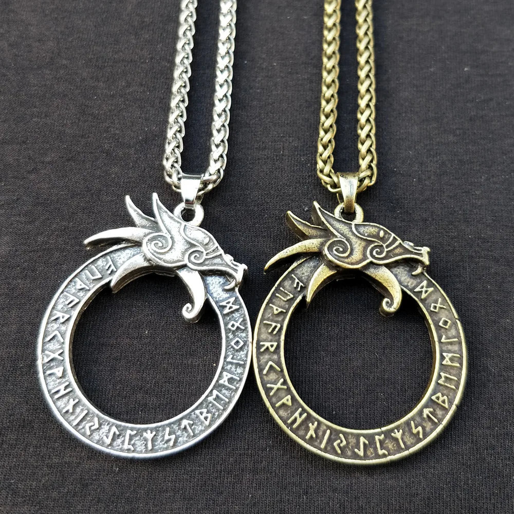 Ouroboros Dragon Rune Necklaces