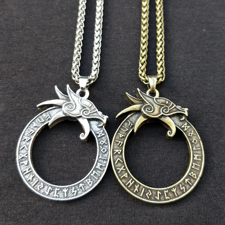 Ouroboros Dragon Rune Necklaces