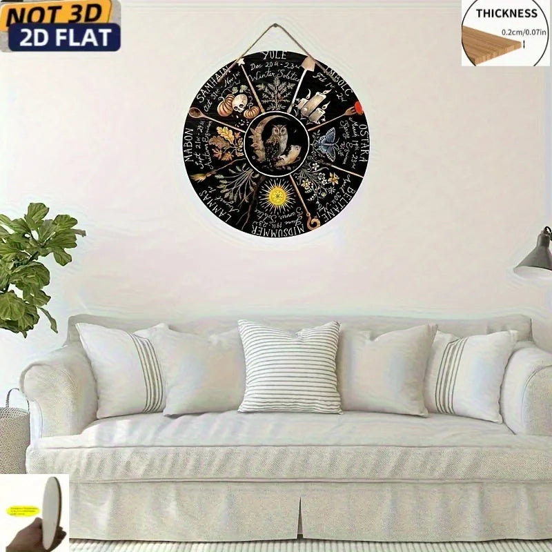 Owl Wiccan Sabbat Wall Hanging Calendar