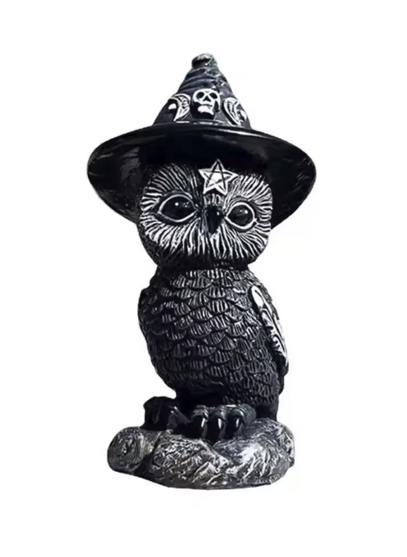 Owl Witch Hat Statue