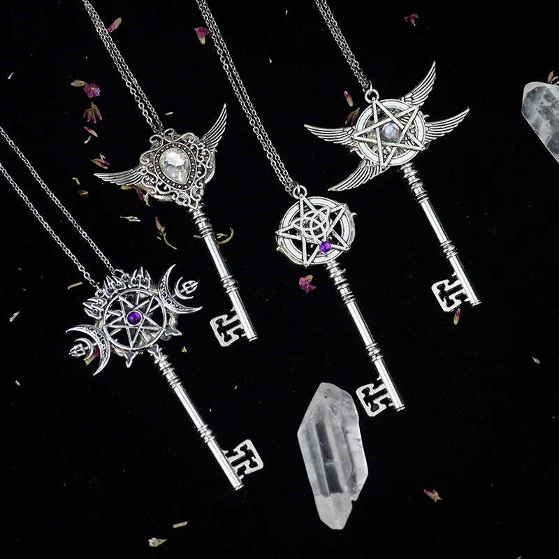 Pagan Key Crystal Necklaces