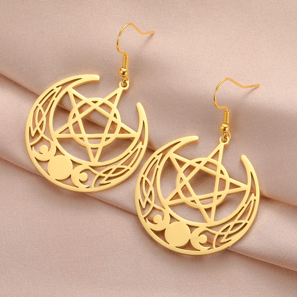 Pagan Pentacle Earrings