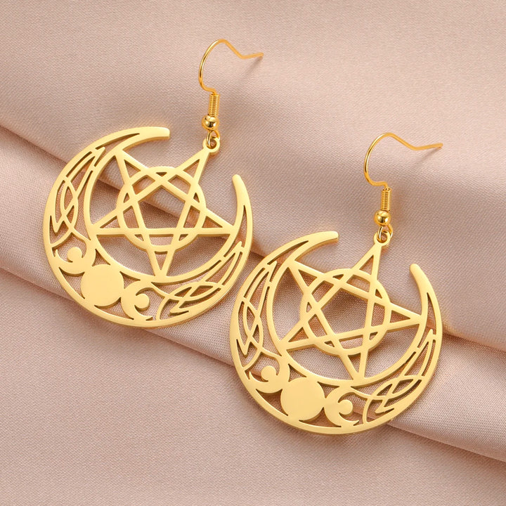 Pagan Pentacle Earrings