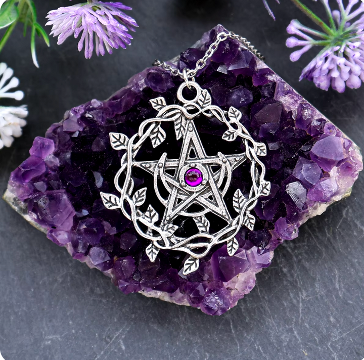 Pentacle Leaf Branch Necklace