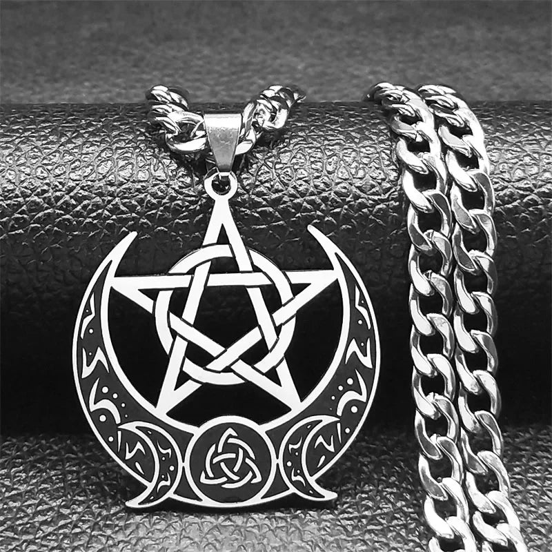 Pentacle Moon Necklace