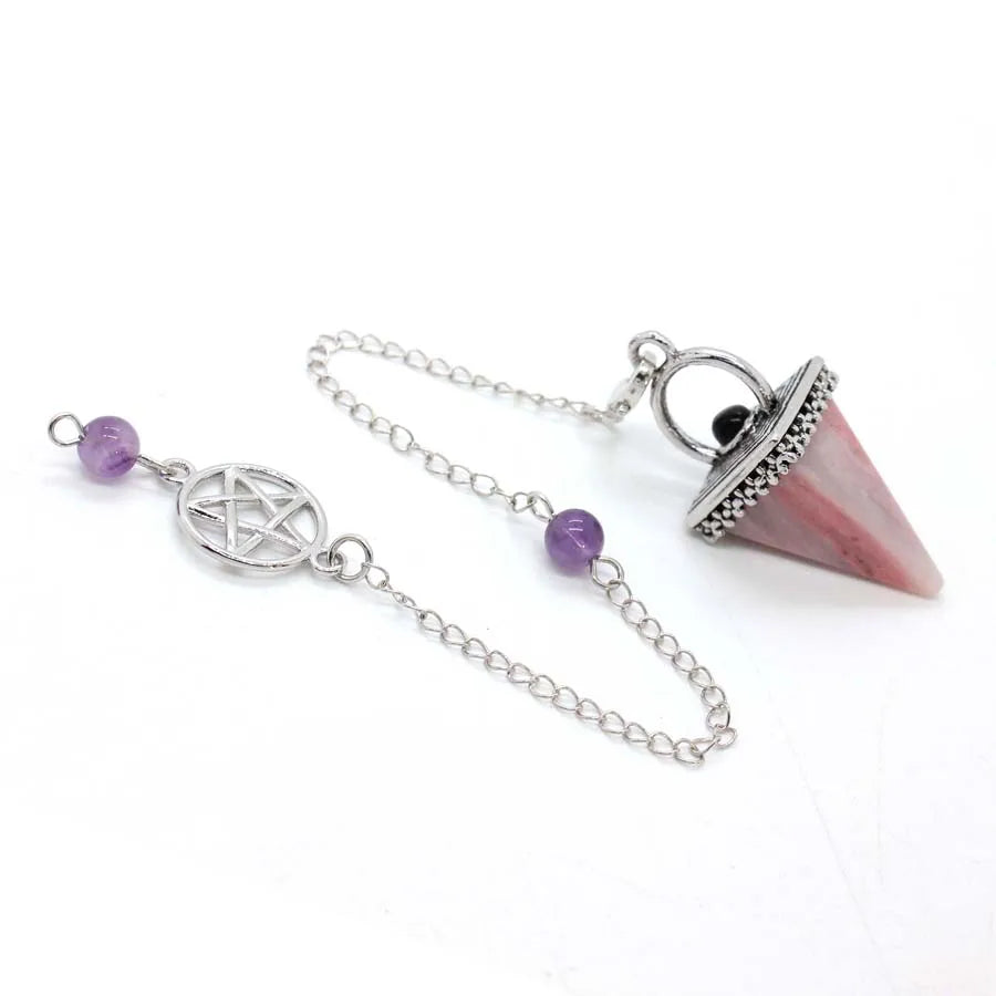 Rhodochrosite Pentacle Pyramid Pendulum