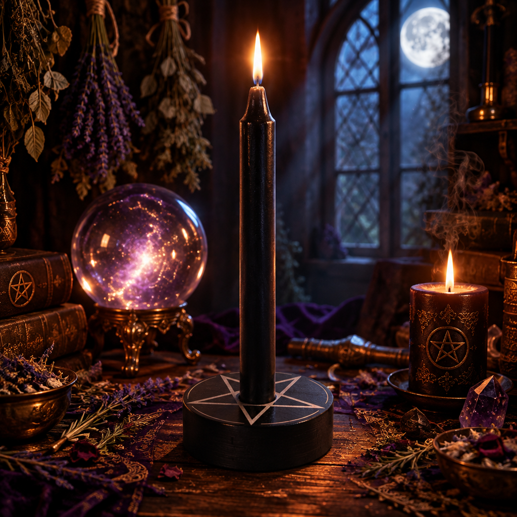 Pentacle Ritual Candle Holder