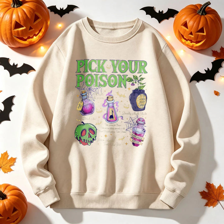 Pick Your Poison Beige Sweatshirt