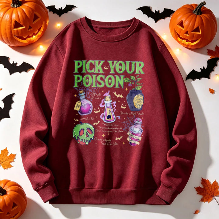 Pick Your Poison Burgundy Sweatshirt