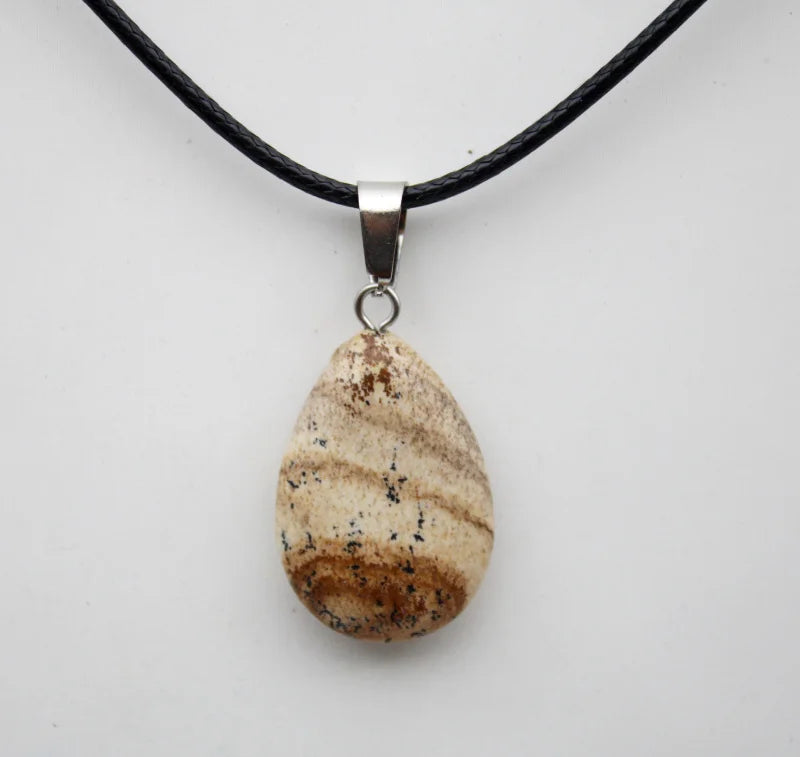 Picture Jasper Pendant Necklace
