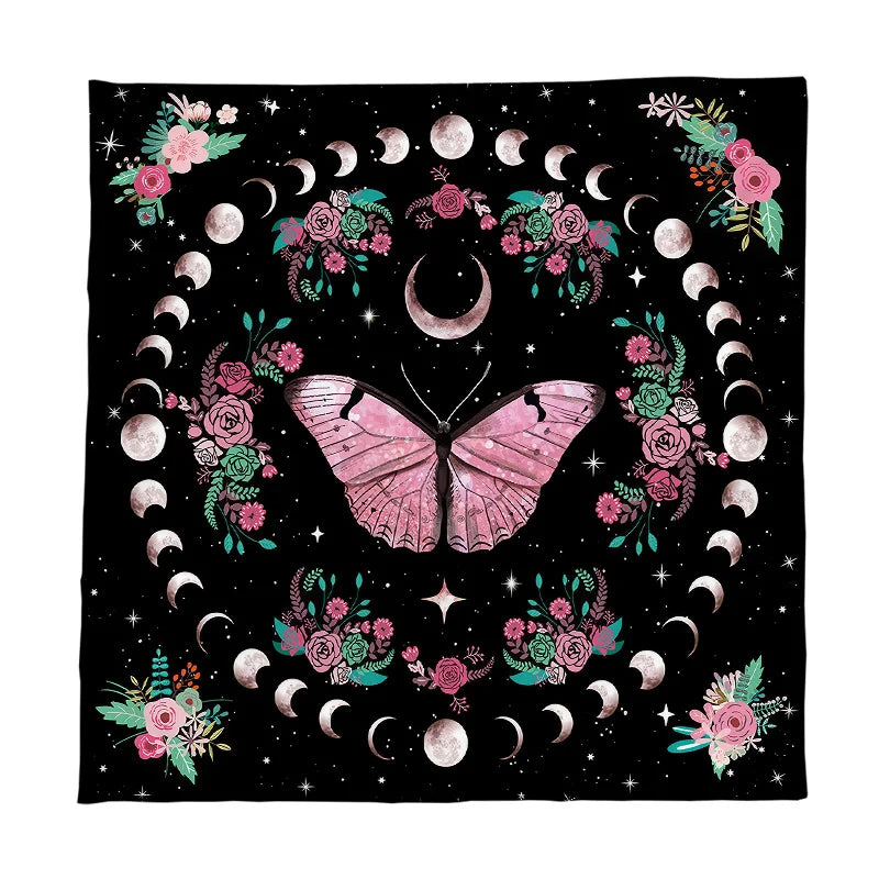 Pink Butterfly Tarot Cloth