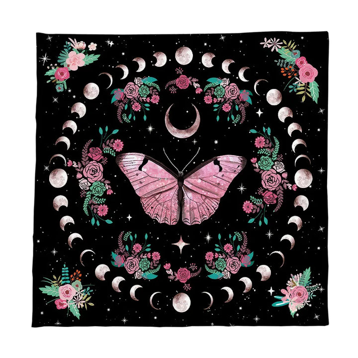 Pink Butterfly Tarot Cloth