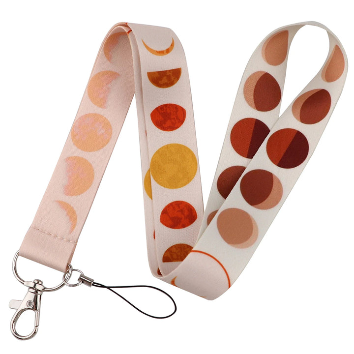 Pink Moon Phase Lanyard Key Ring