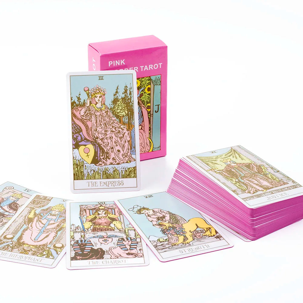 Pink Rider Waite Tarot Cards