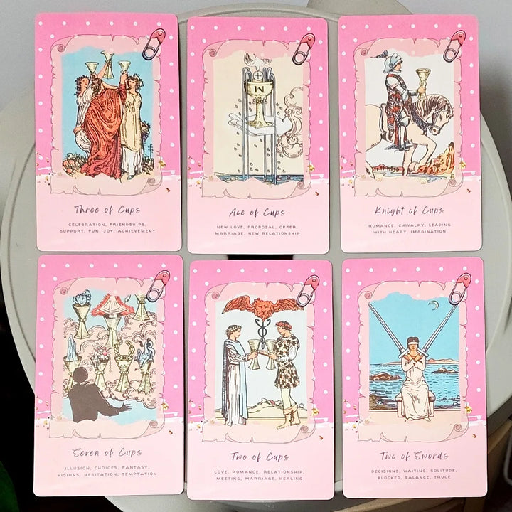 Pink Rider Waite Tarot Cards