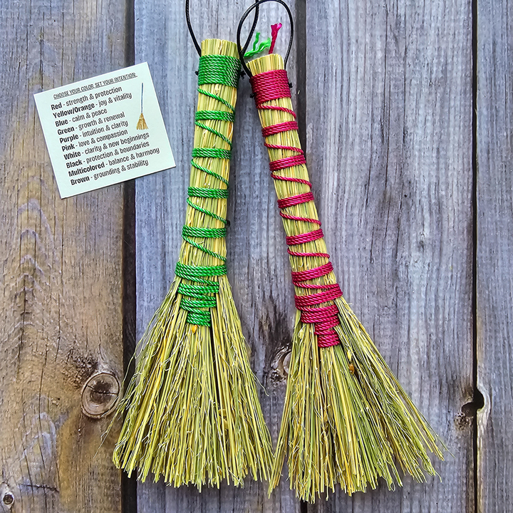 Pink and Green Witch Brooms