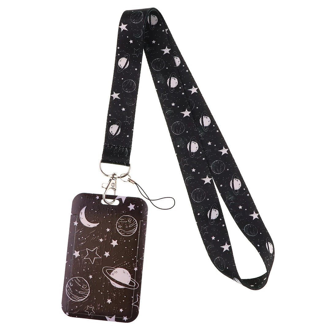 Planets and Stars Witchy Lanyard Key Ring Badge