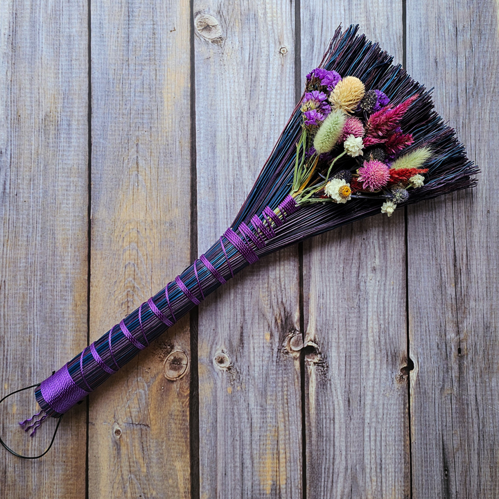Purple Cottagecore Witch Broom