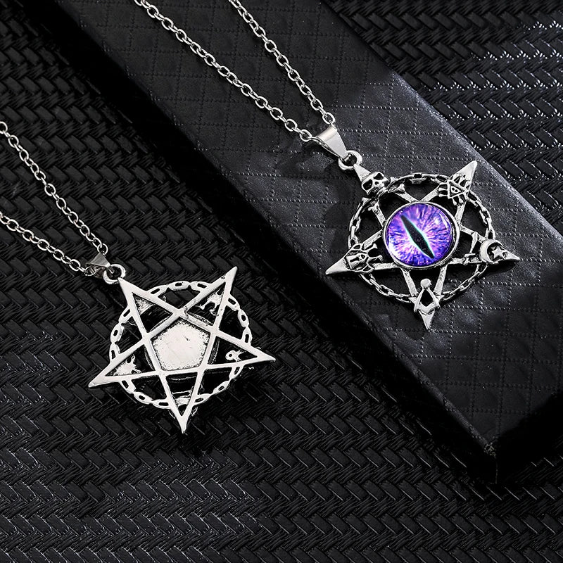 Buy Dragon Eye Pentacle Necklaces - Red, Purple, Blue, & Yellow Buy Dragon Eye Pentacle Necklaces - Red, Purple, Blue, & Yellow
